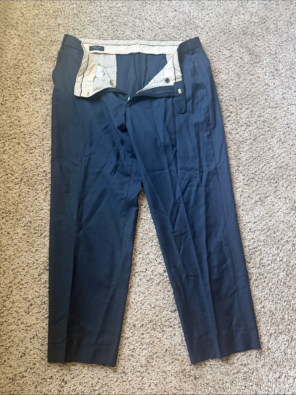 Tailored Men's Dress Pants in Navy Blue